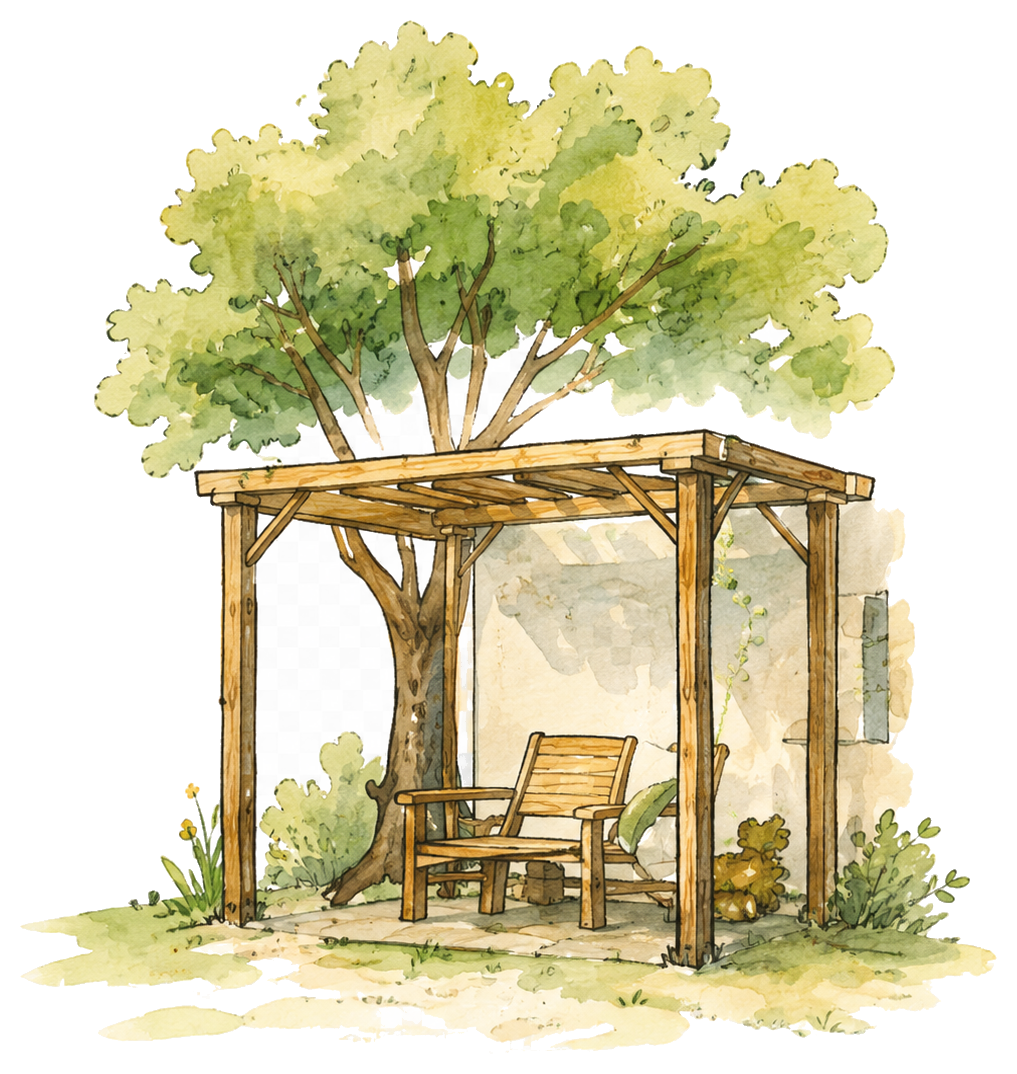 Pergola et espace ombragé pour le confort d’été.