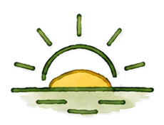 Pictogramme soleil bas.