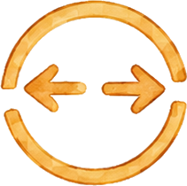 Pictogramme flèches opposées.